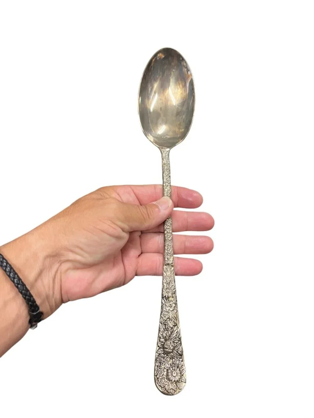 Godinger Vintage large silverplated spoon fork floral set SKU 10-541
